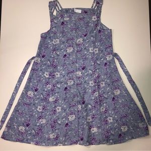 Paul Simon Dress Women’s Medium Floral Design Purple and Blue